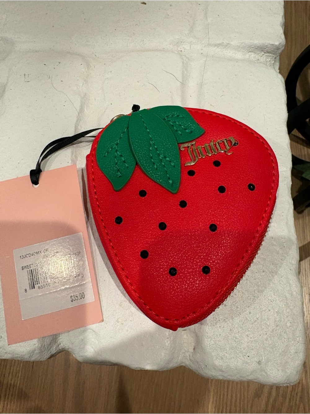NEW Juicy Couture Red Strawberry Coin Purse and keychain